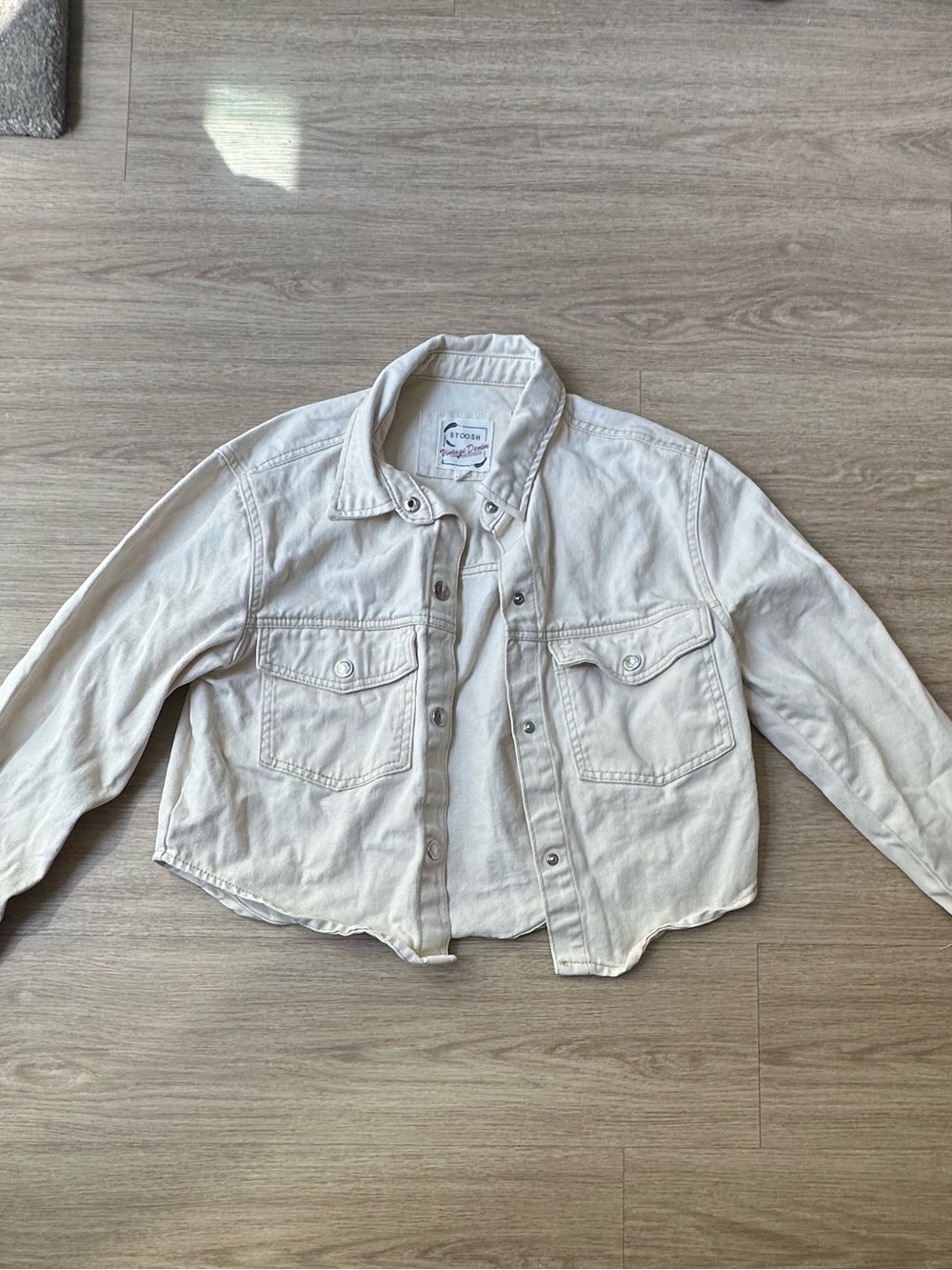 Vintage Off-White Cropped Jean Jacket